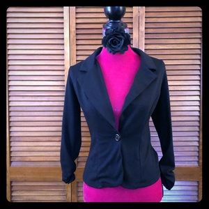 Soft cotton one button blazer
